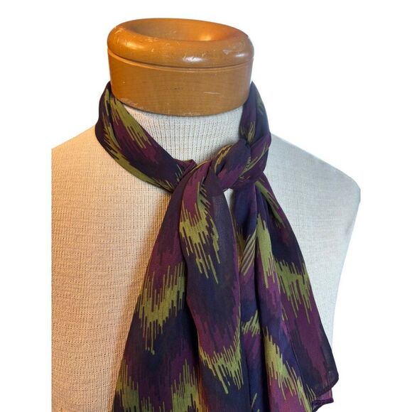 Vintage Abstract Pattern Scarf Shawl 13x40" - Picture 1 of 4